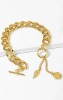 Leaf & Figure Detail Crude Chain Bracelet